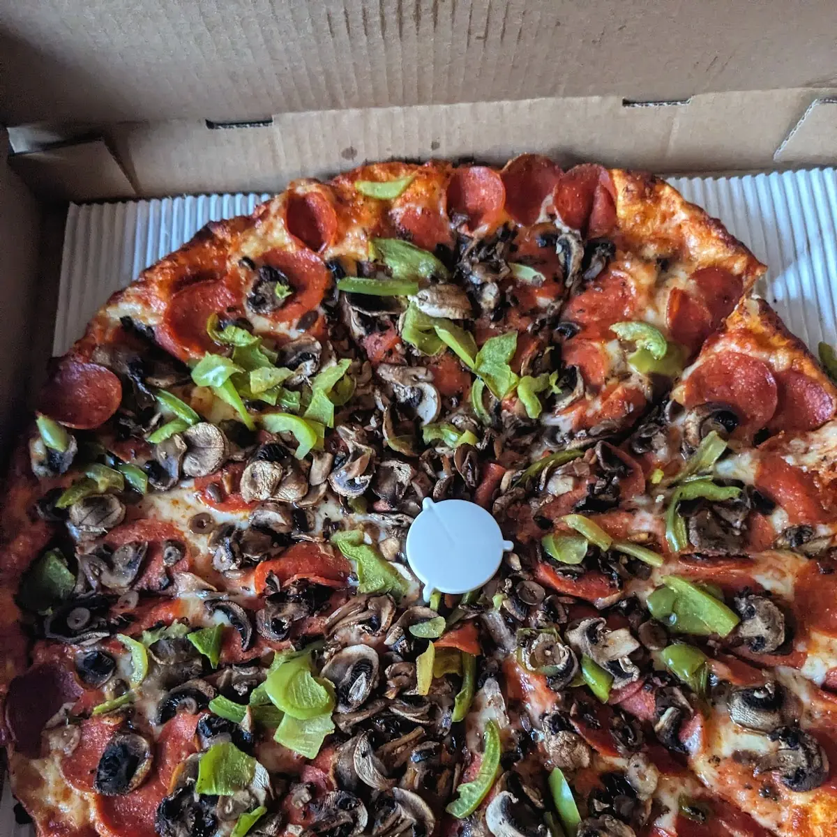 Pepperoni with Bell Peppers and Mushrooms