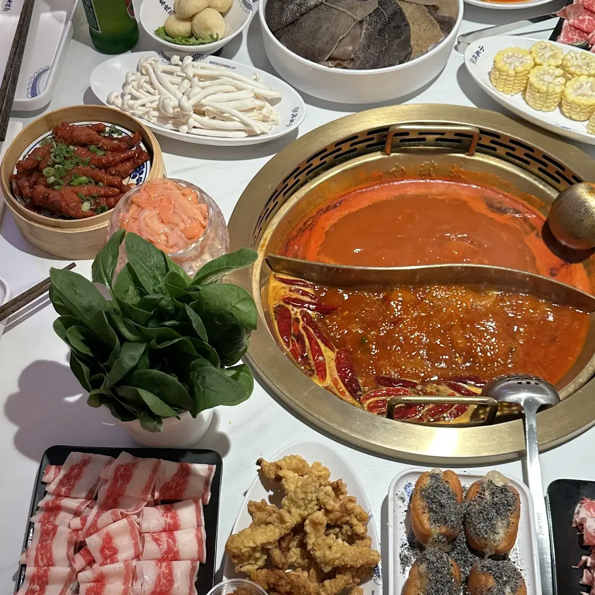 Hot Pot with Sliced Beef and Fresh Vegetables