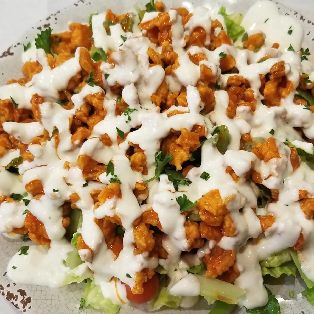 Boneless Buffalo Wing Salad