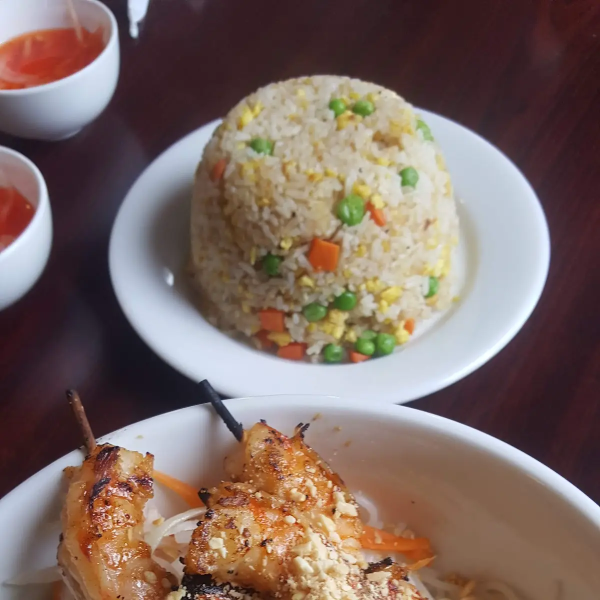 Grilled Shrimp Served with Rice