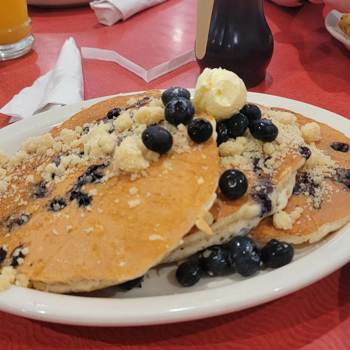 Blueberry Muffin Top Crumble Pancakes