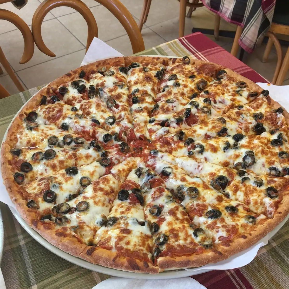 Pepperoni and Olive Pizza
