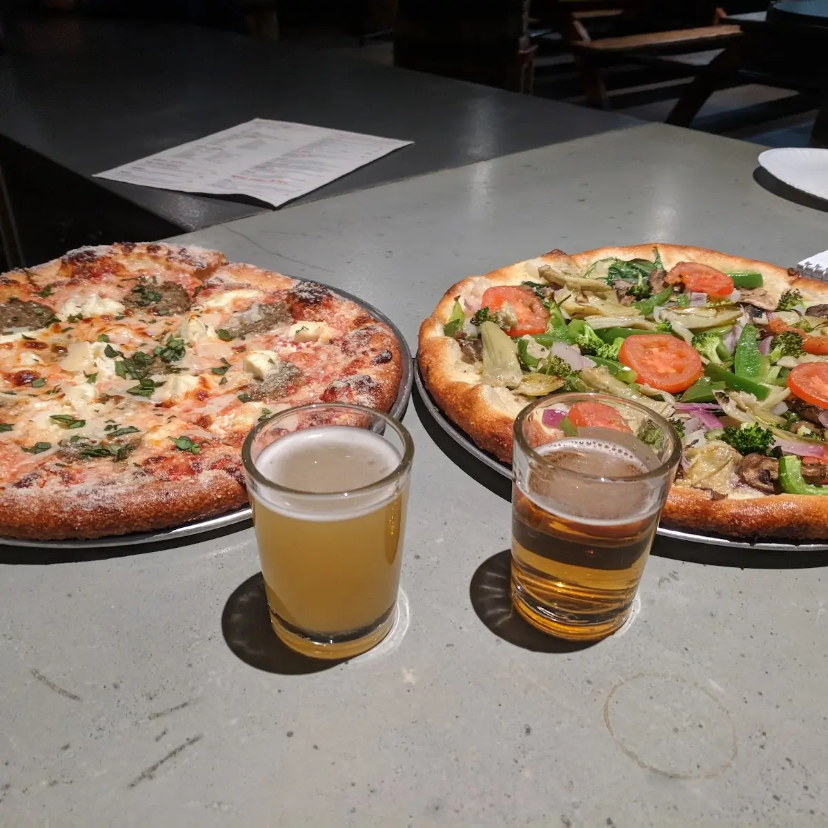 Capone and Veggie Pizza