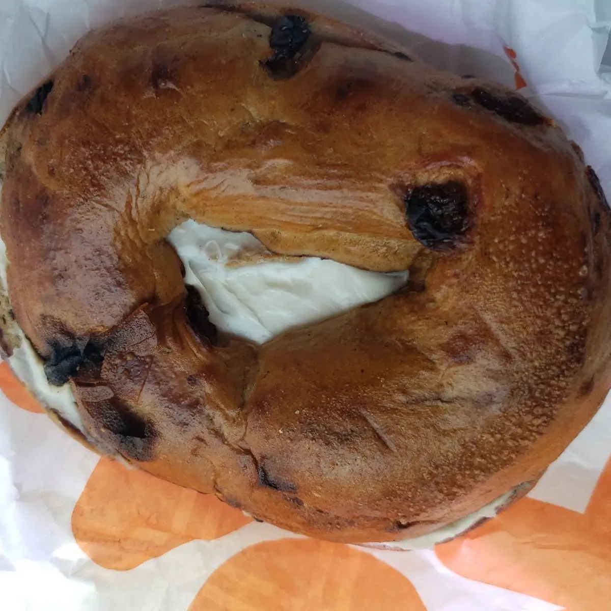 Cinnamon Raisin Bagel with Cream Cheese
