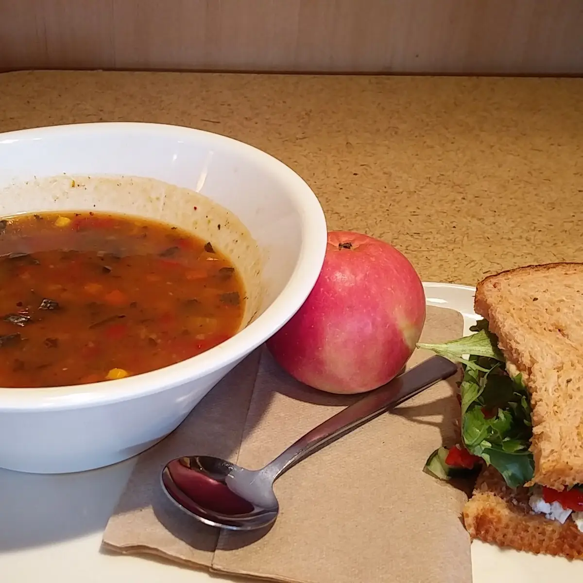 Ten Vegetable Soup and Sandwich