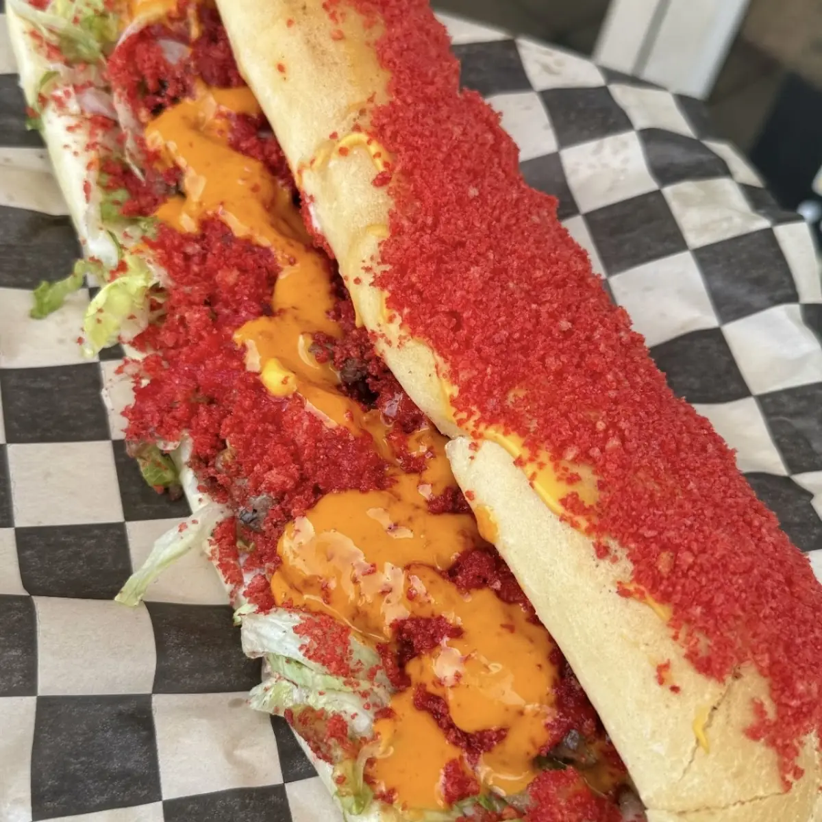 Hot Cheetos Chopped Cheese
