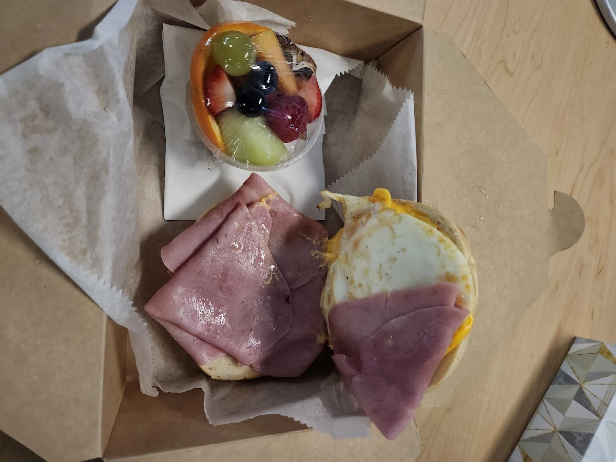 Ham Egg and Cheese Bagel Sandwich