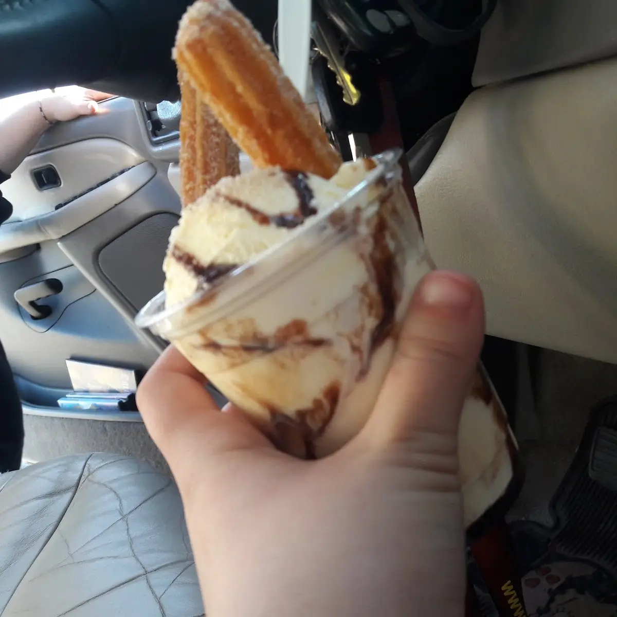 Chrurro and Vanilla Ice Cream in a Cup