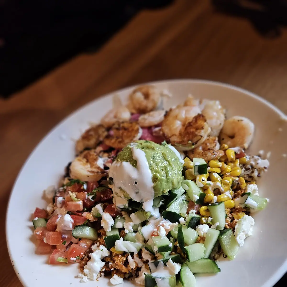 BJ's Brewhouse Protein Bowl with Shrimp