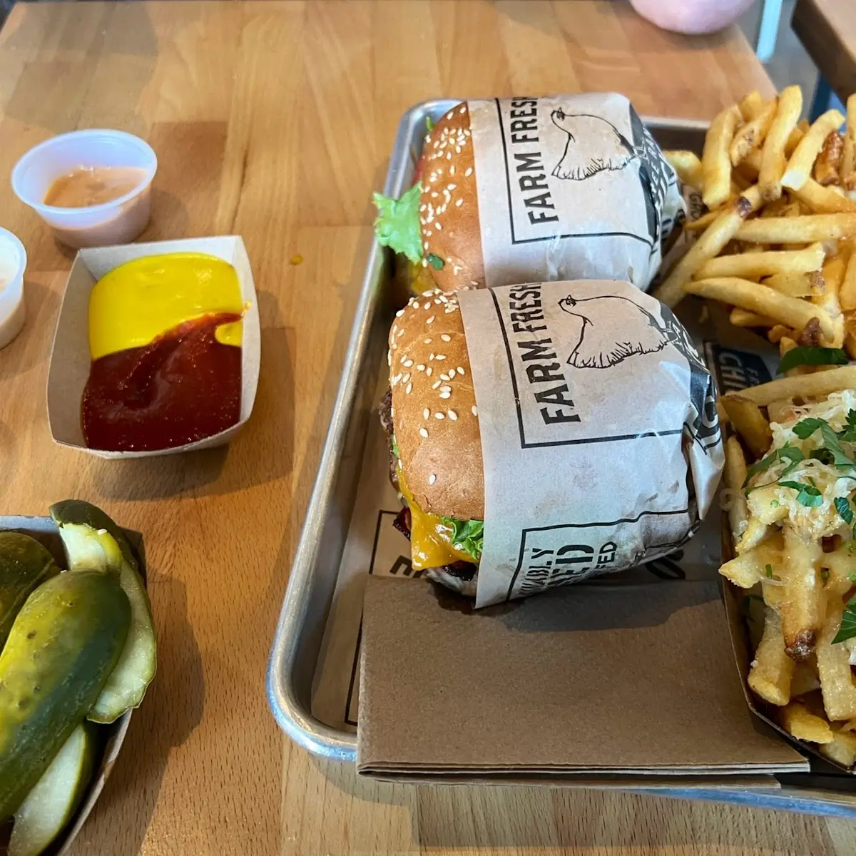 Bacon Cheeseburger and Garlic Fries