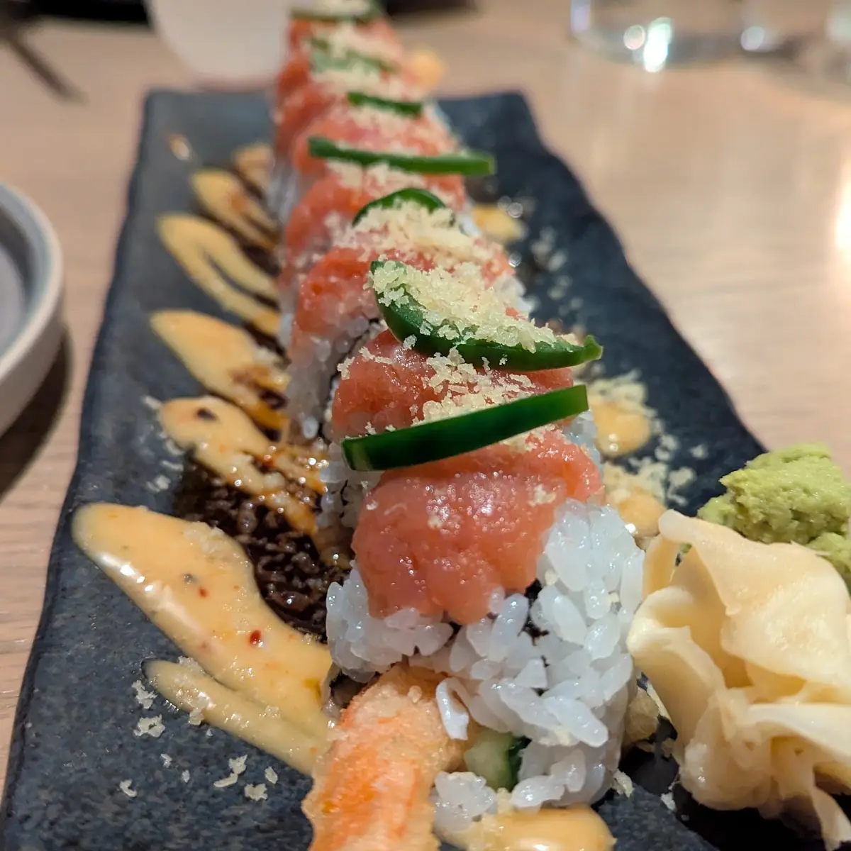 Salmon and Tempura Shrimp Rolls