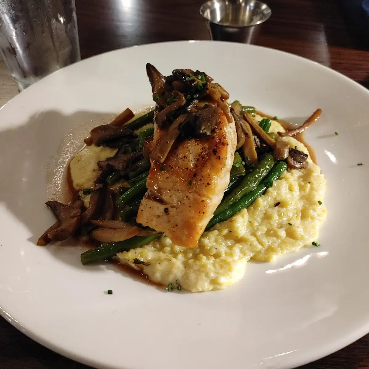Grilled Salmon over Polenta