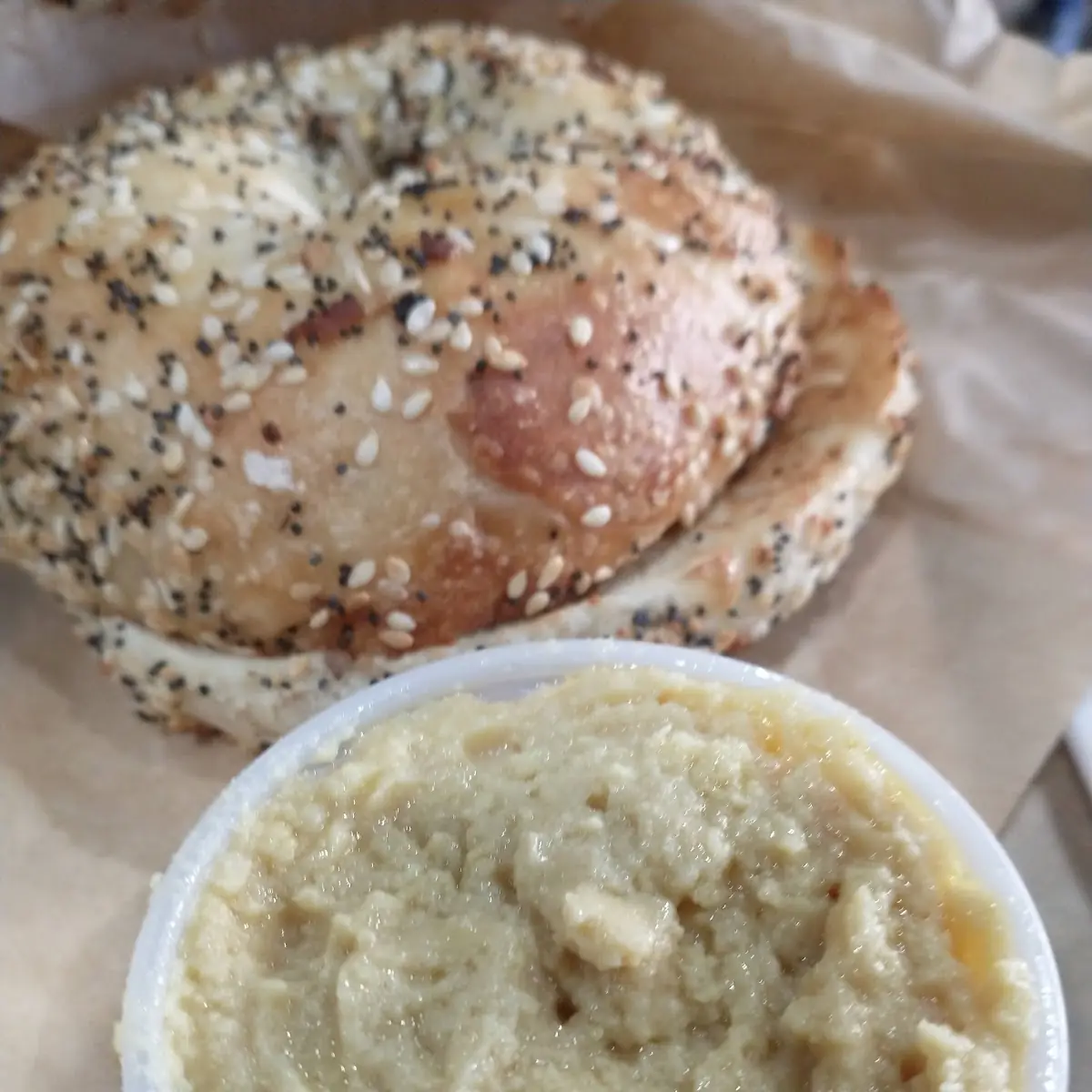 Everything Bagel with Hummus