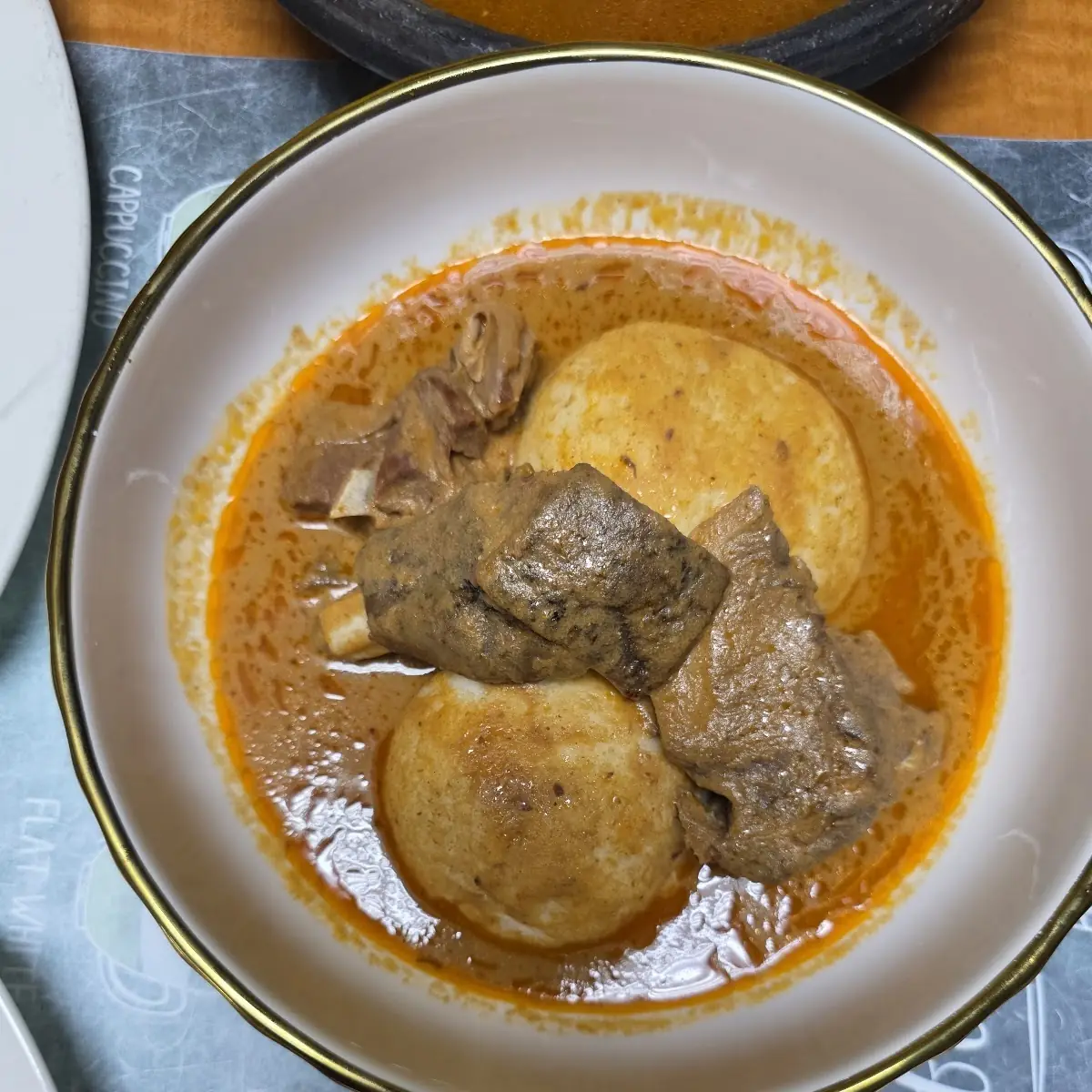 Efo Riro with chicken and FUFU