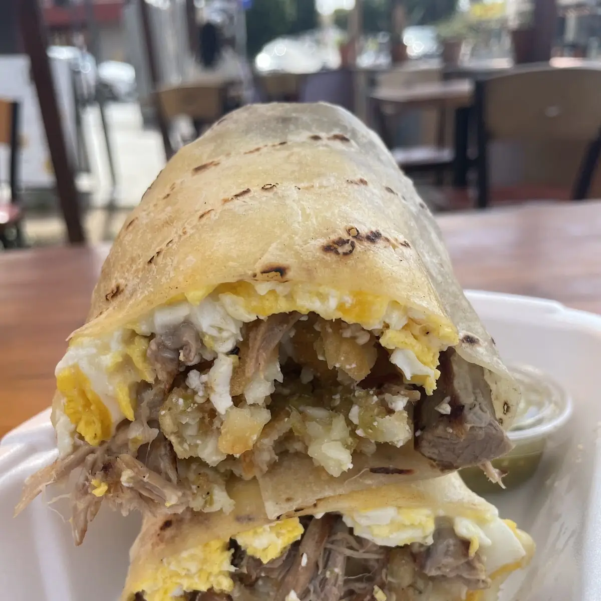 Birria Breakfast Burrito Braised Beef