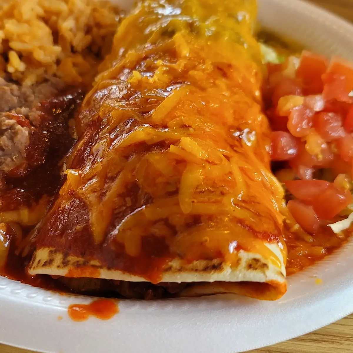 Chicken Burrito with Green Chile Smothered