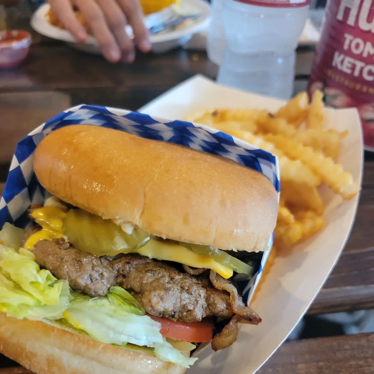 Brozilla Burger with Bacon