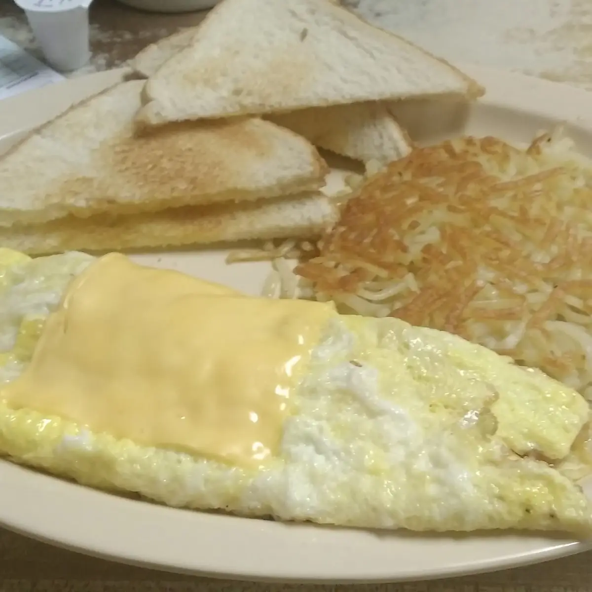 Bacon Cheese Omelet with Toast