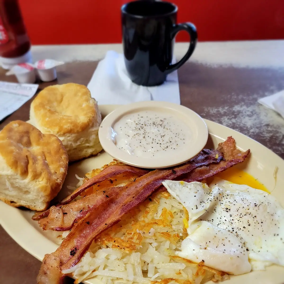 Biscuits and Gravy with Bacon