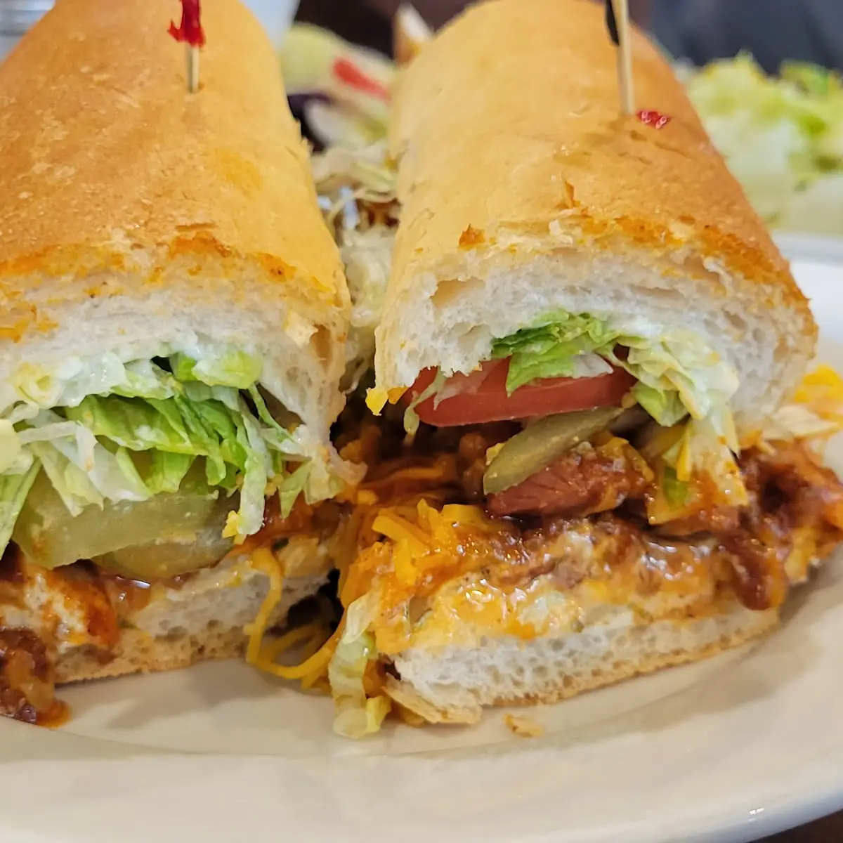 Super Duper Hot Dog PO-Boy w Chili & Cheddar Cheese