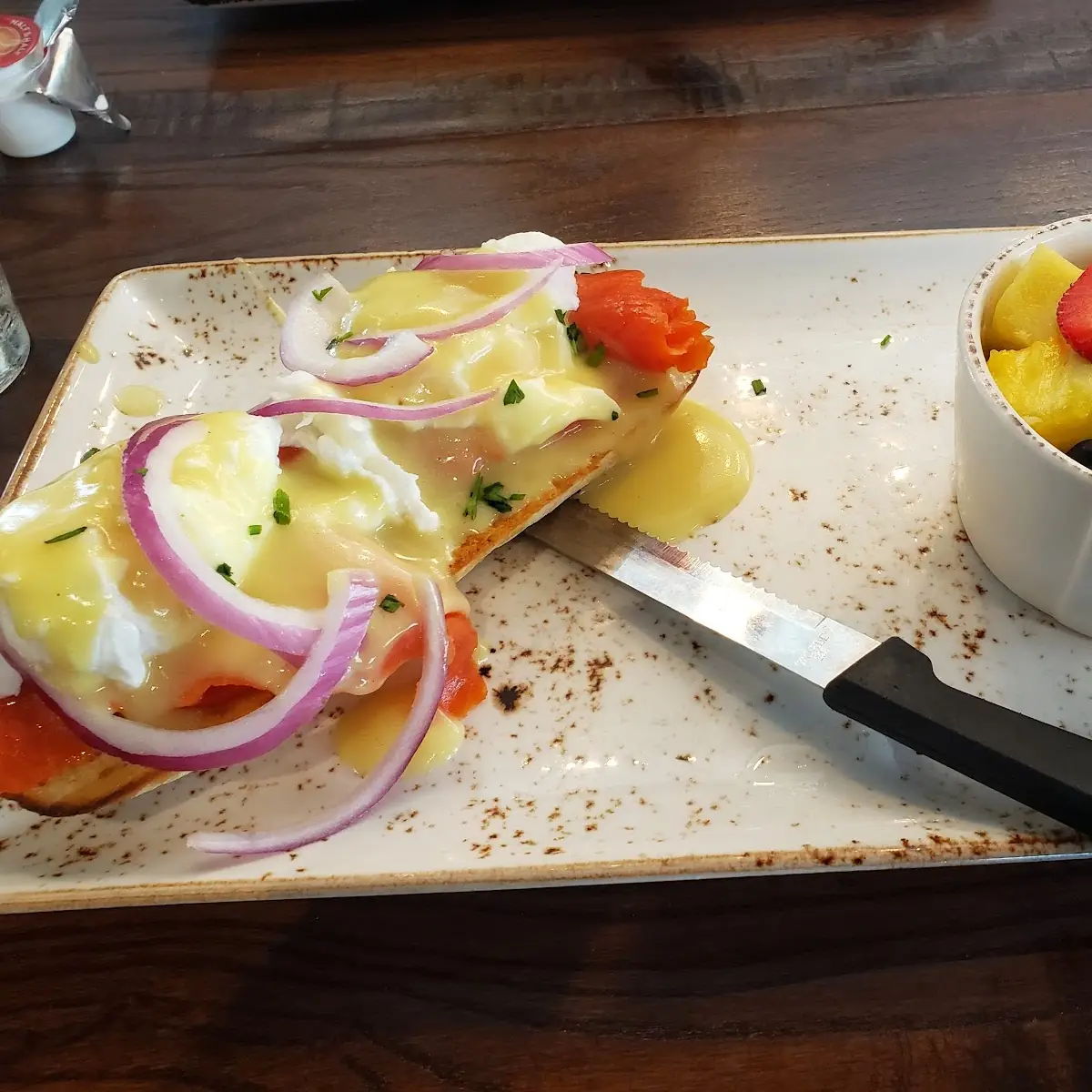 Salmon Benedict with Fruit