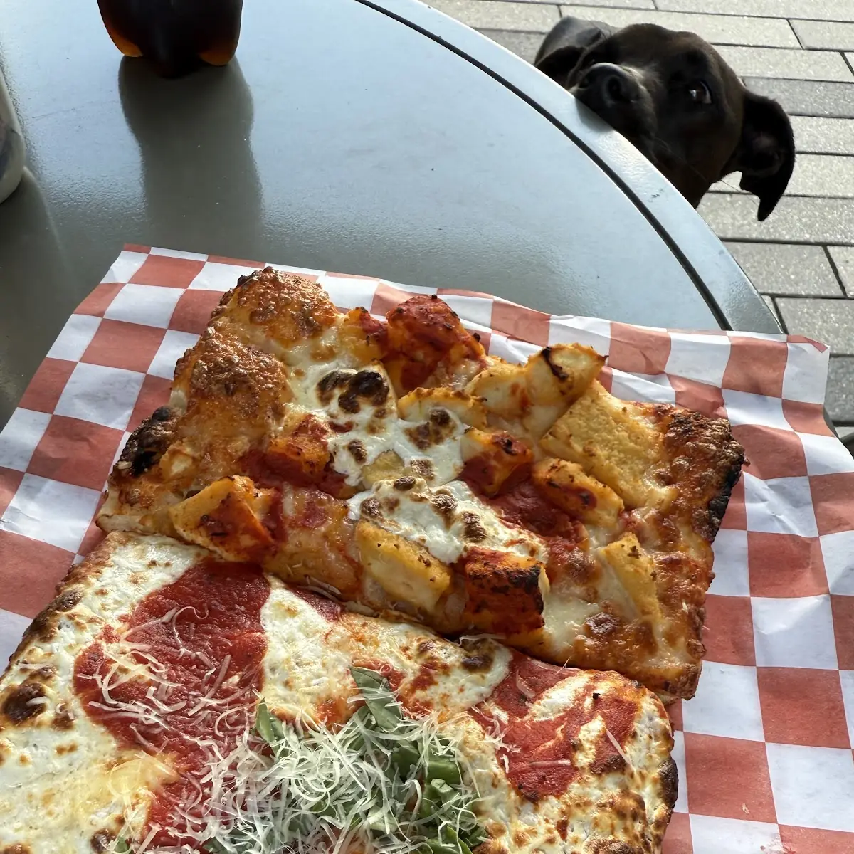 Pepperoni Pizza Slice with Basil