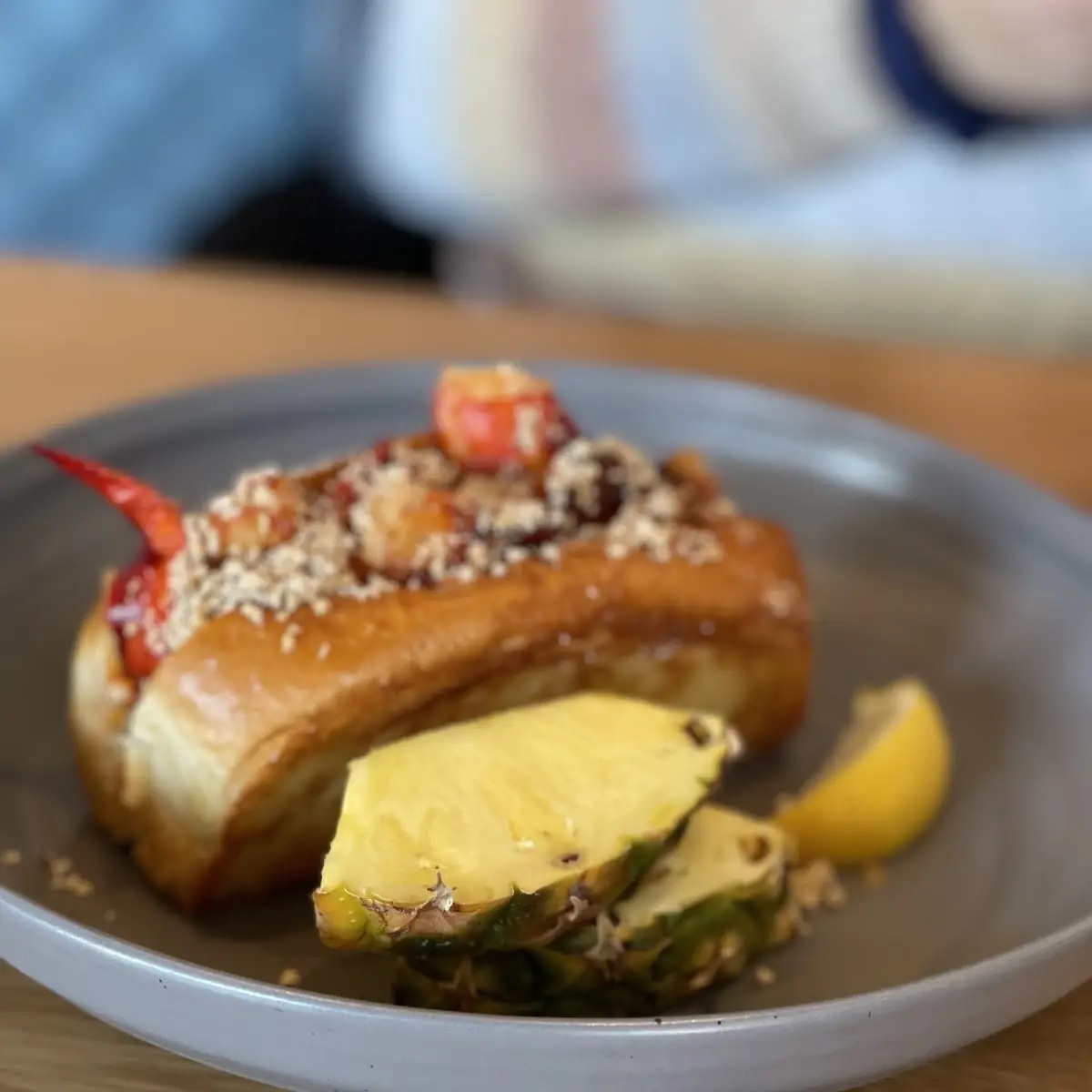 Lobster Roll Fresh Pineapple Garnish