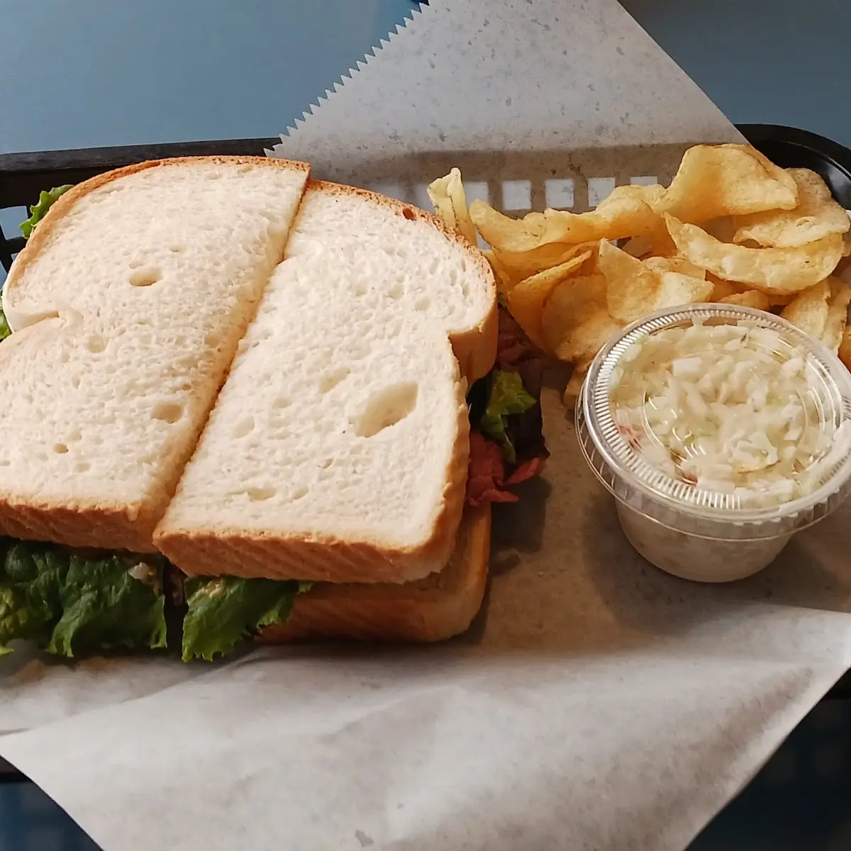 Roast Beef Sandwich and Coleslaw