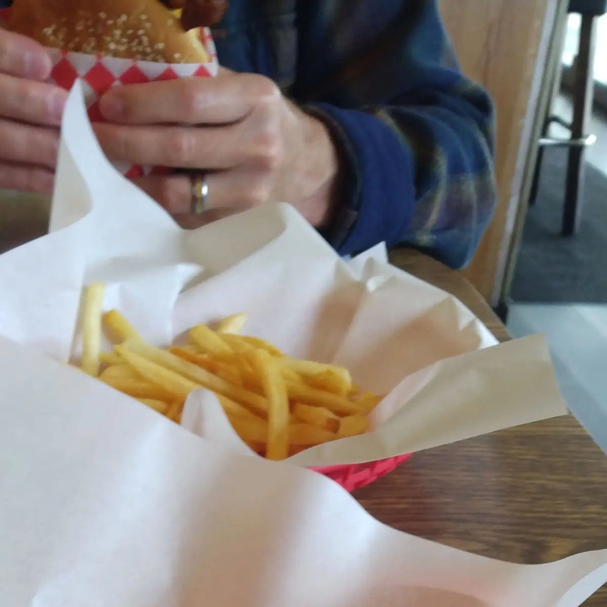 Bacon Burger and Fries