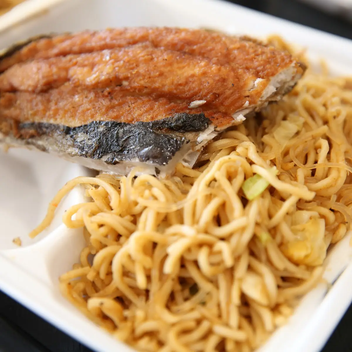 Pancit with Bangus Deep Fried Milkfish