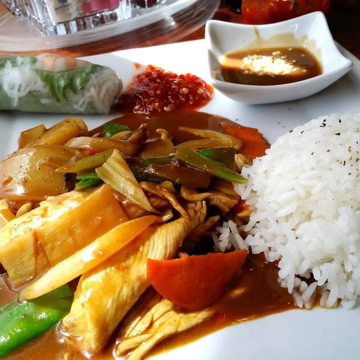 Curry Chicken with Spring Roll
