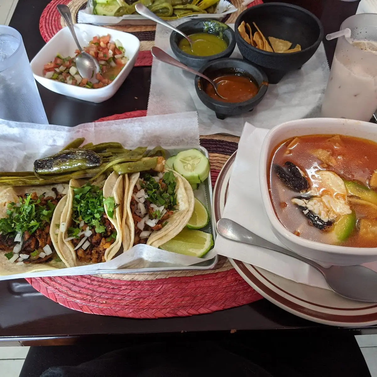 Pastor Tacos and Tortilla Soup
