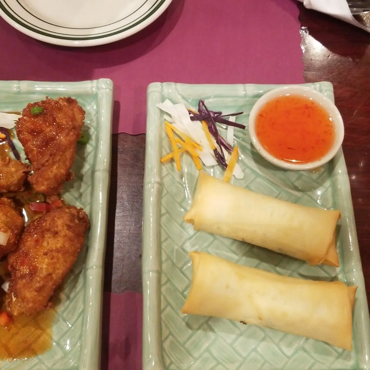 Sriracha Wings and Spring Rolls