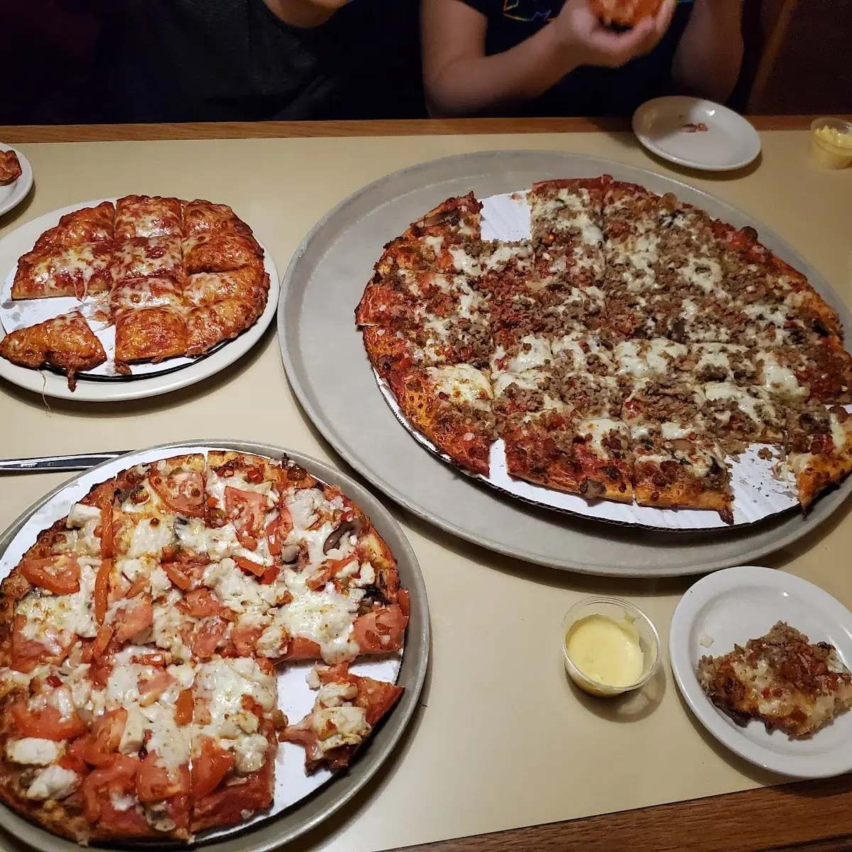Royal Feast Large Chicken Ranch Medium and the Small Cheese Pizza