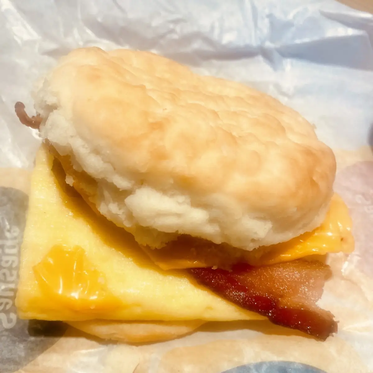 Egg Cheese Bacon Biscuit Sandwich