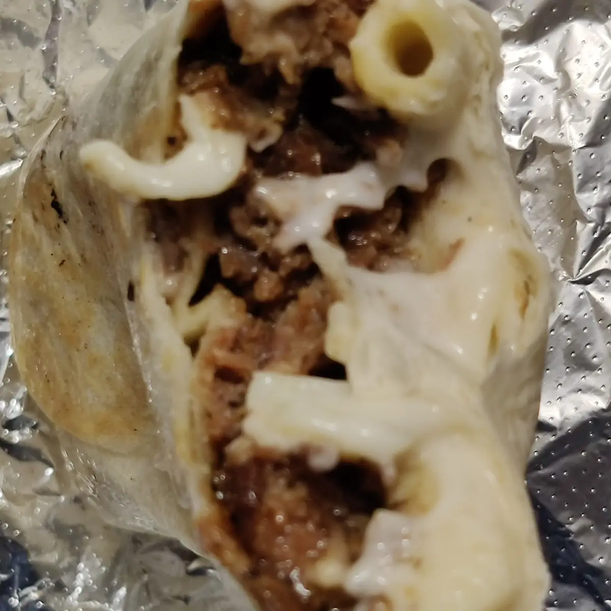 Brisket Mac and Cheese Burrito