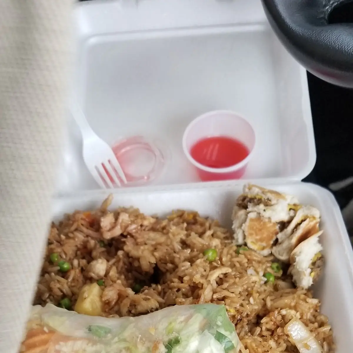 Shrimp Fried Rice w Spring Roll