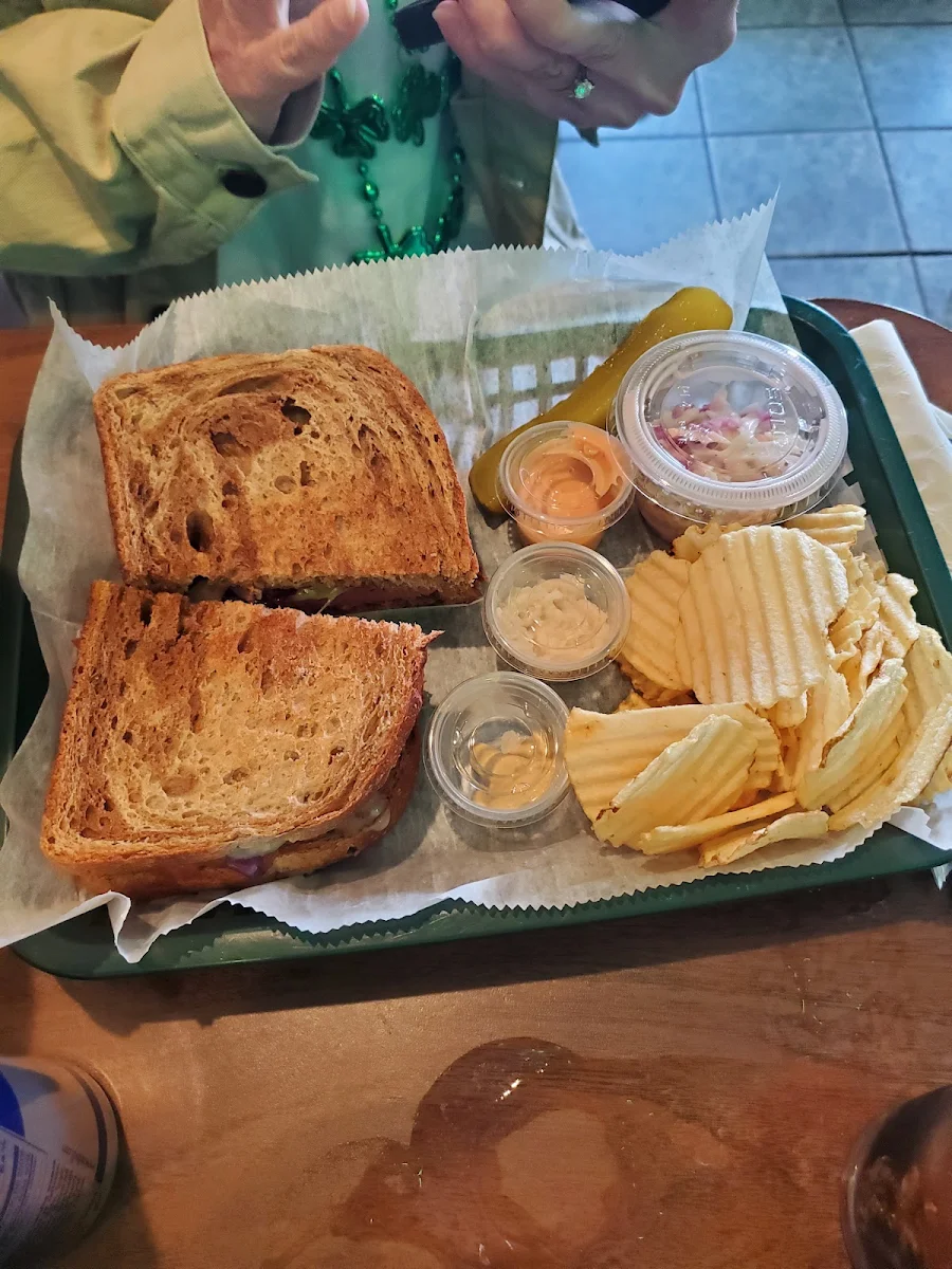 Corned Beef Sandwich and Chips