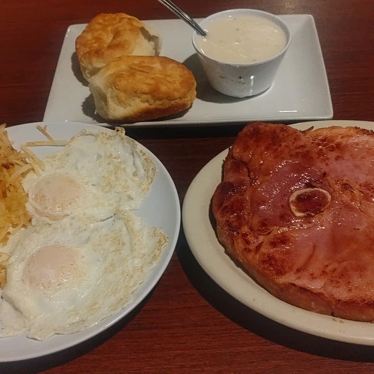 Ham Eggs Biscuits Hash Browns