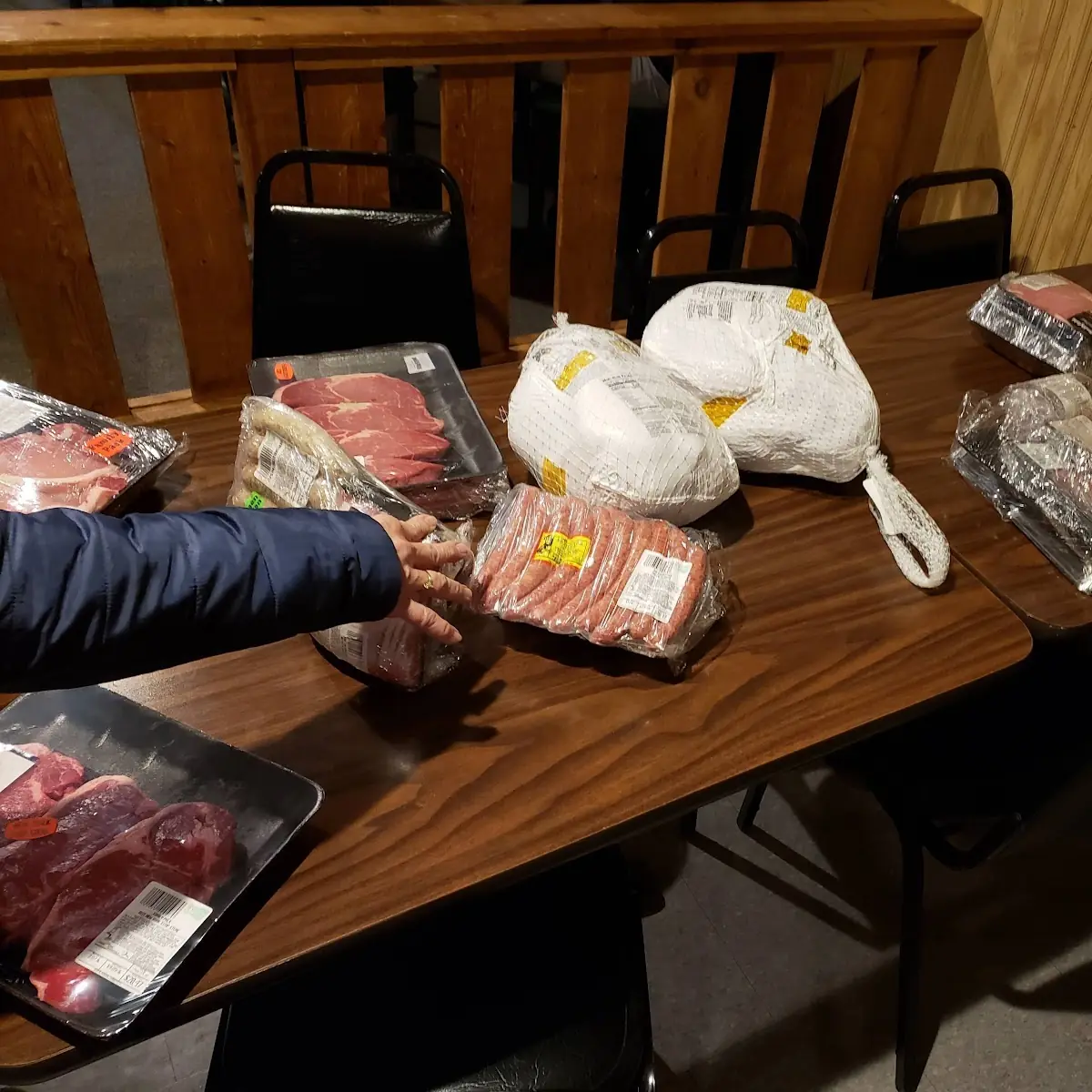 Meat Raffle Prize Table