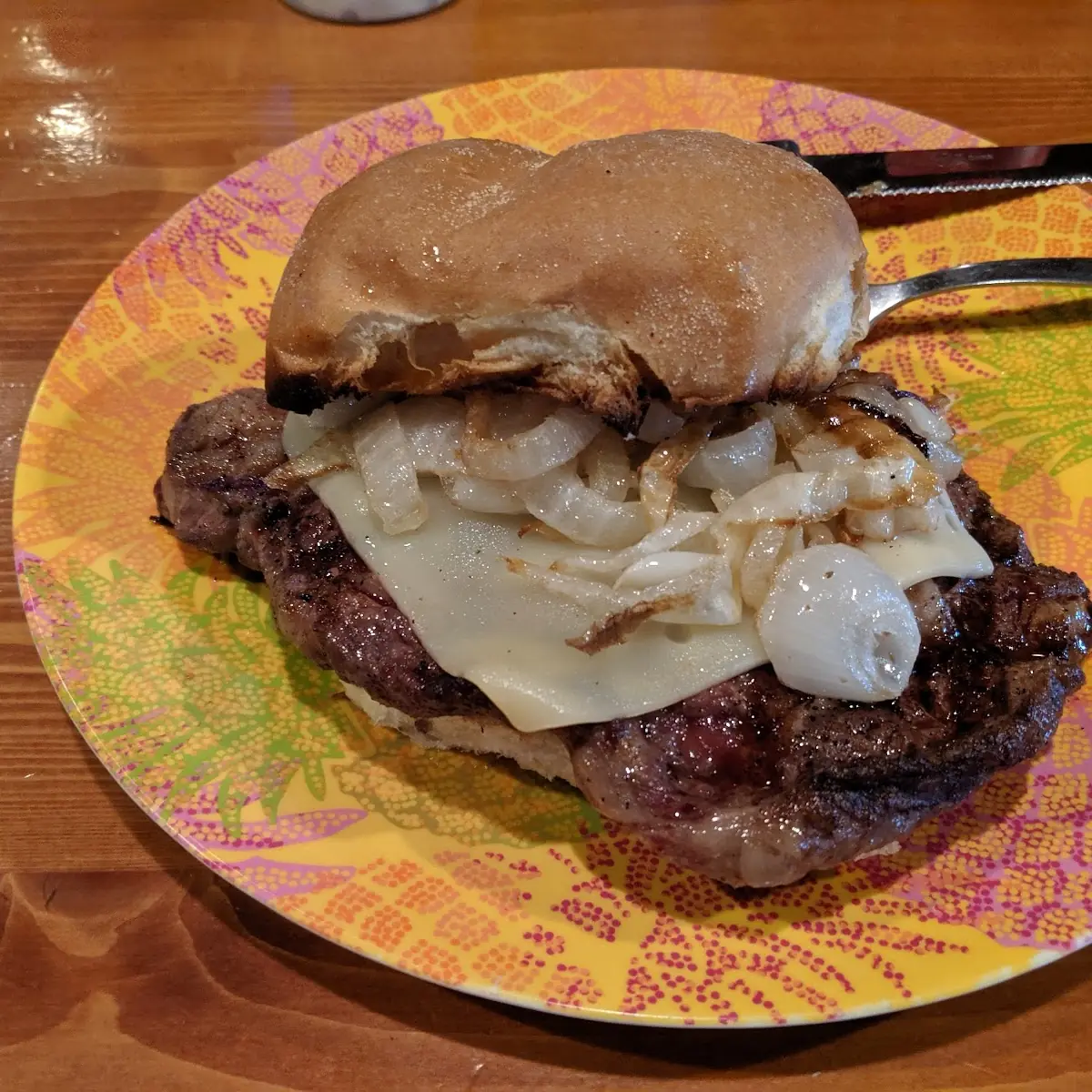 Ribeye Sandwich with Fried Onions and Swiss