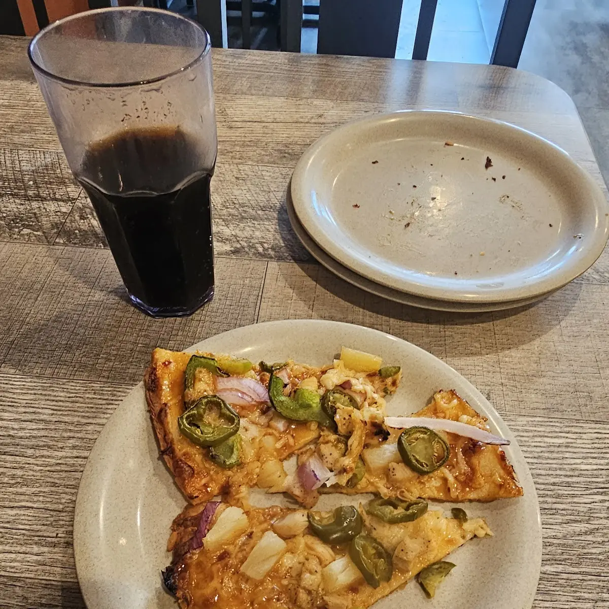 Thin Crust Hawaiian Pizza Plus Jalapenos