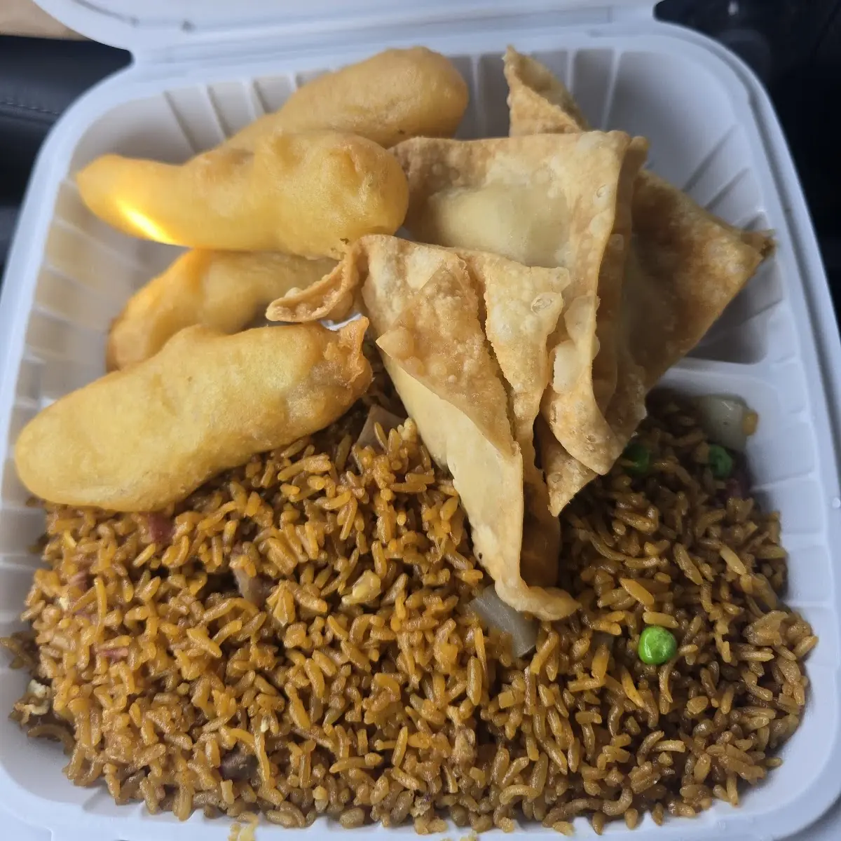 Large Pork Fried Rice or Crab Rangoon