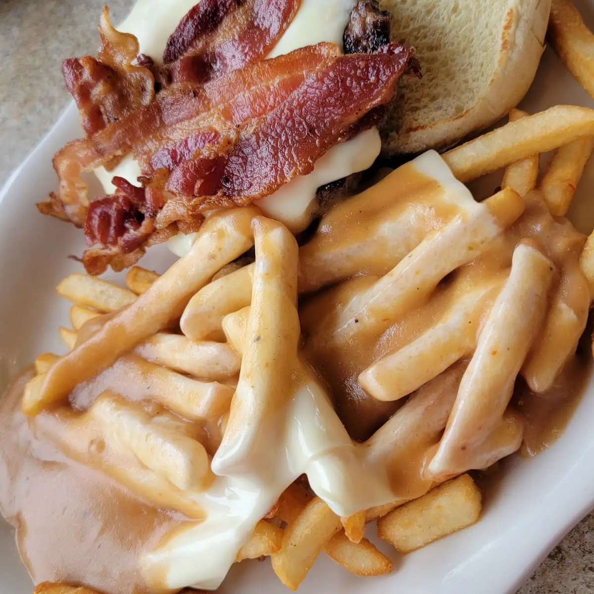 Bacon Cheeseburger with Fries with Cheese