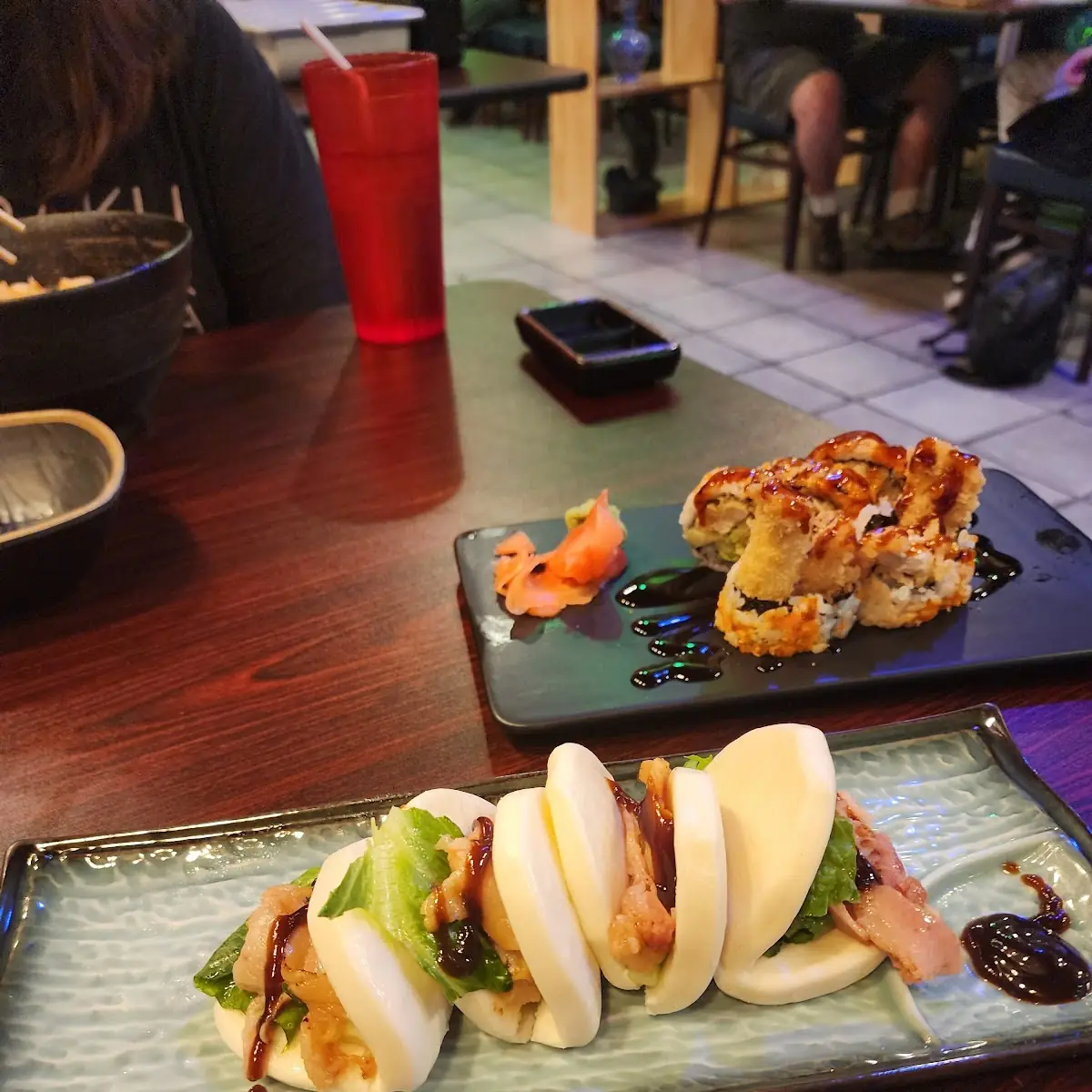 Pork Bun and Chicken Tempura Roll