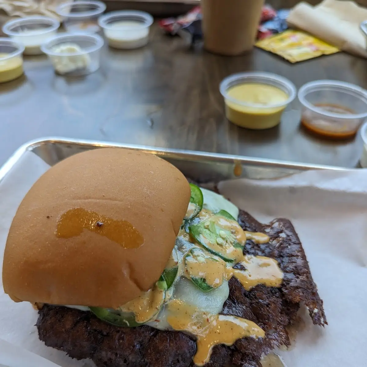 Classic Hammer Burger and Onion Rings