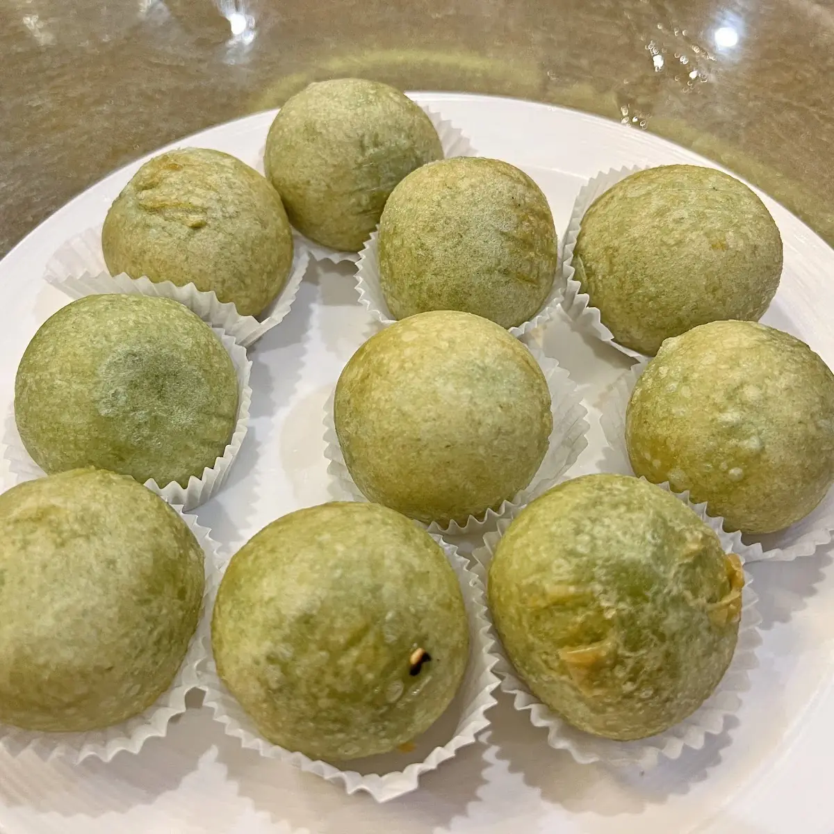 Deep Fried Crispy Green Tea Sesame Balls