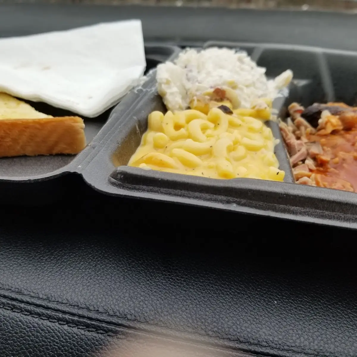 Pulled Pork Mac & Cheese Potato Salad with Toast