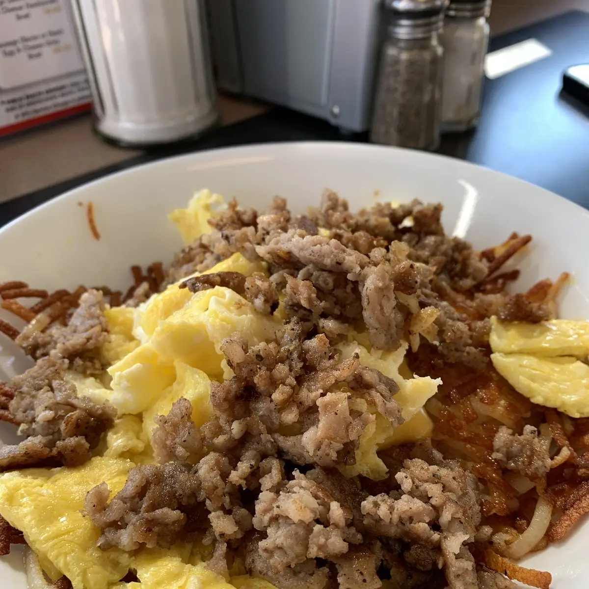 Sausage Egg & Cheese Hashbrown Bowl