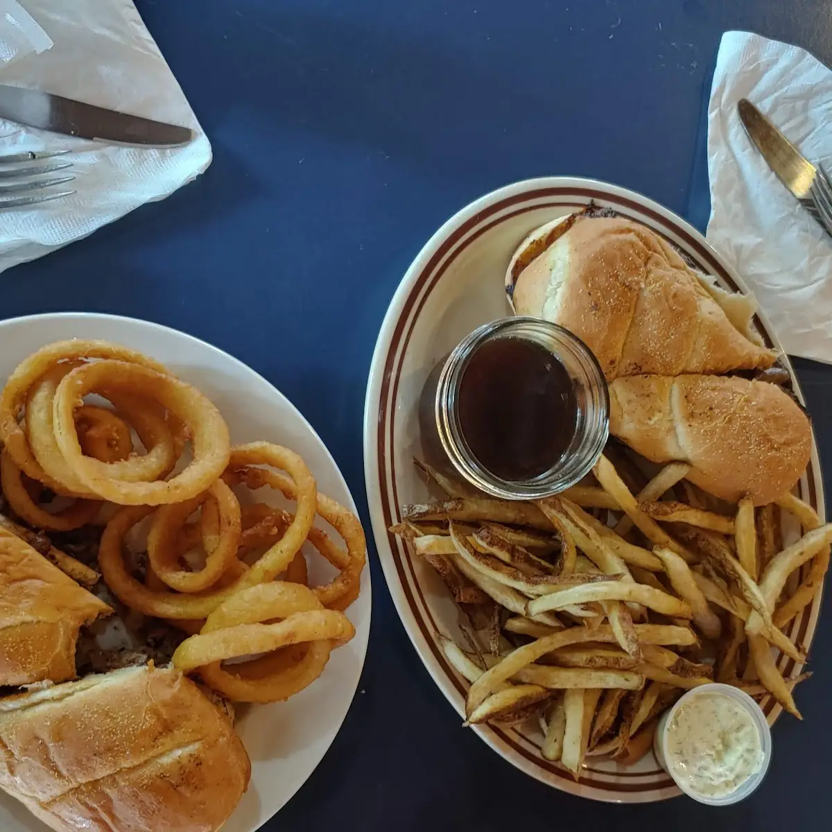 Left Is a Philly Cheesesteak and Right Is a Burger Dip